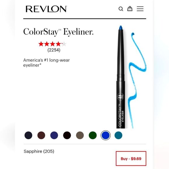 💕5/$18 Revlon ColorStay Eyeliner In Sapphire 205 - Picture 1 of 1